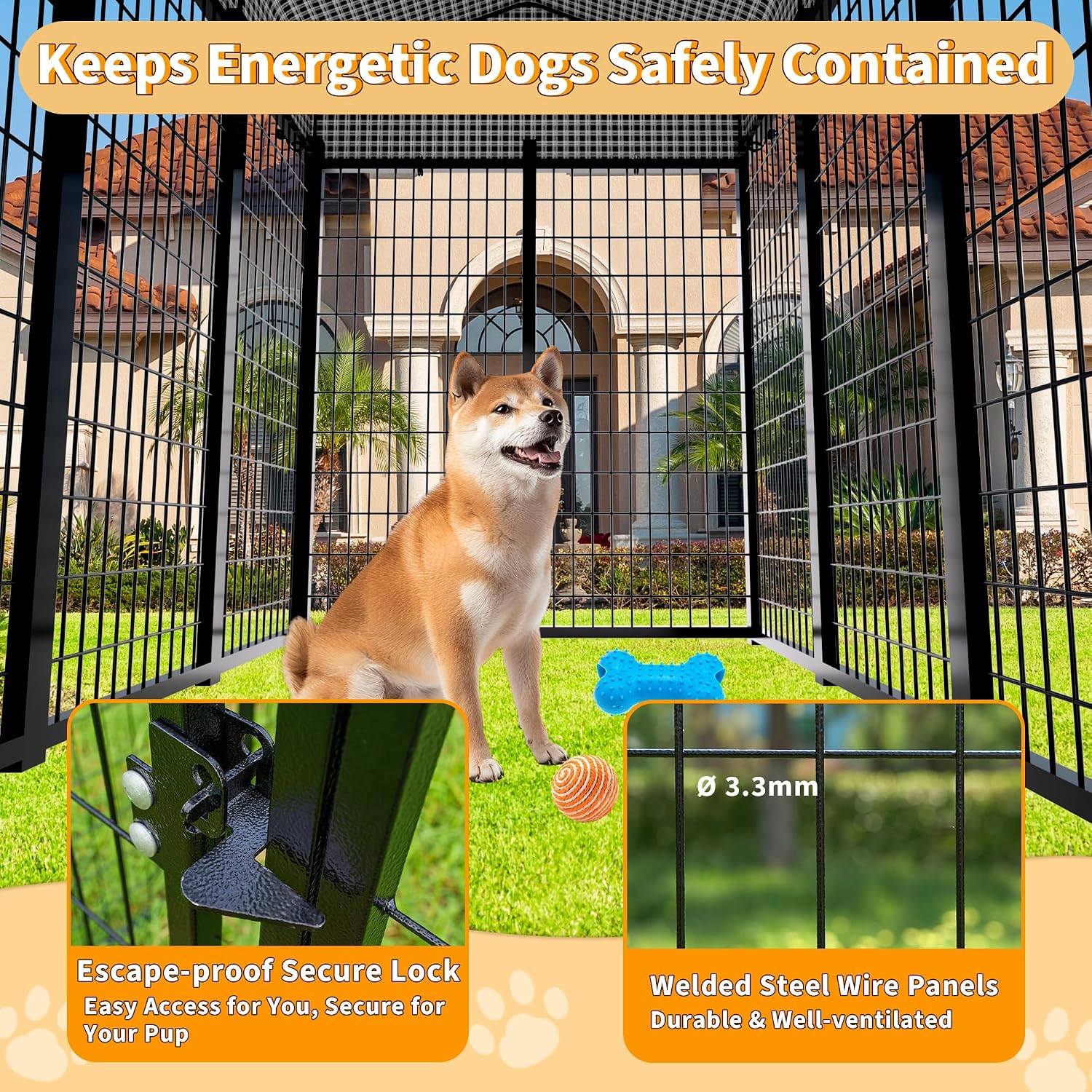 Heavy-Duty Dog Kennel with Roo - огляд і ціна Feeding